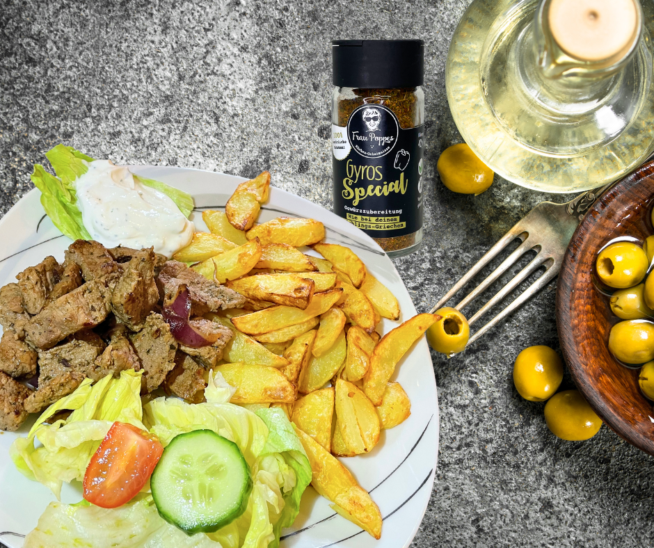 Gesunder Dönerteller mit Frau Poppes Gewürz Gyros Special – Rezept
