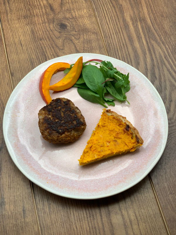 Frikadellen mit Kürbisquiche
